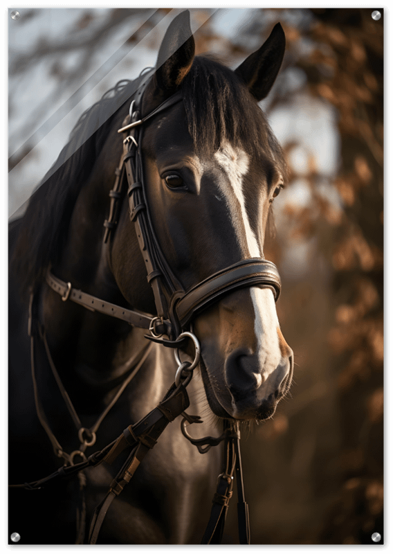 BROWN HORSE FACE GLOSSY ACRYLIC PRINT product image (1)