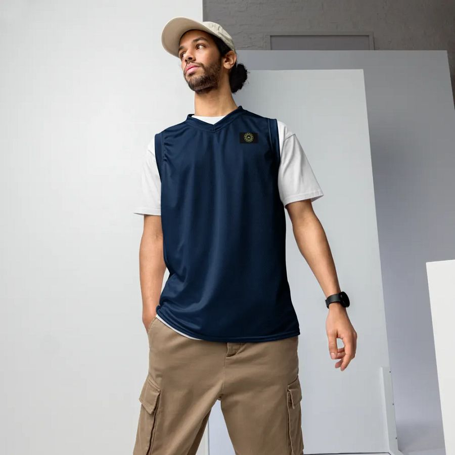 Intricate Circle Unisex Basketball Jersey_Navy product image (5)