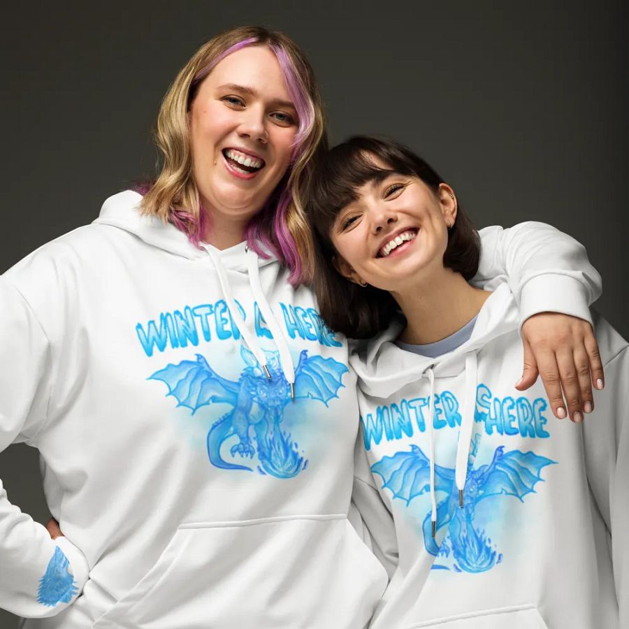 White Winter is Here Hoodie - Front product image (7)