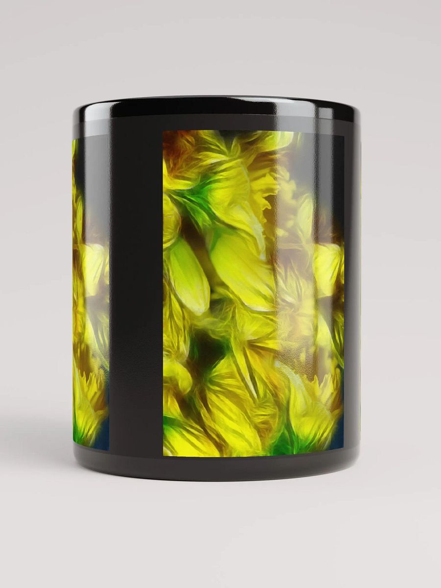 Abstracted Yellow Daffodils Black Coffee Mug product image (5)