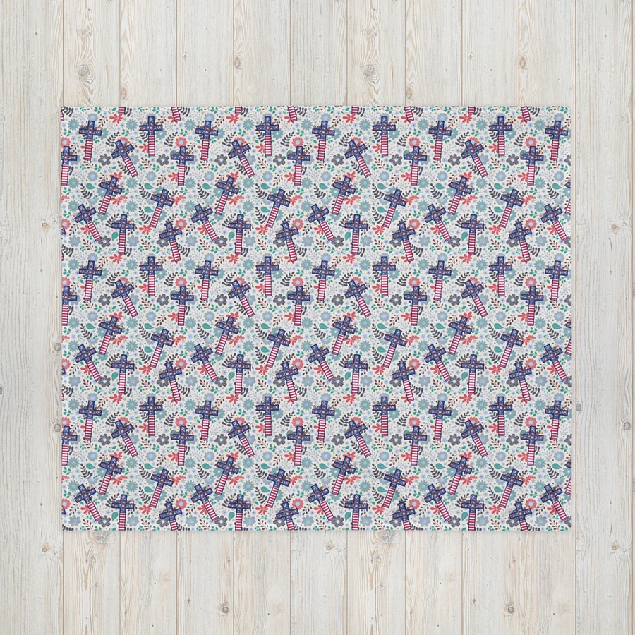 Floral Patriotic Cross Patterned Blanket product image (14)