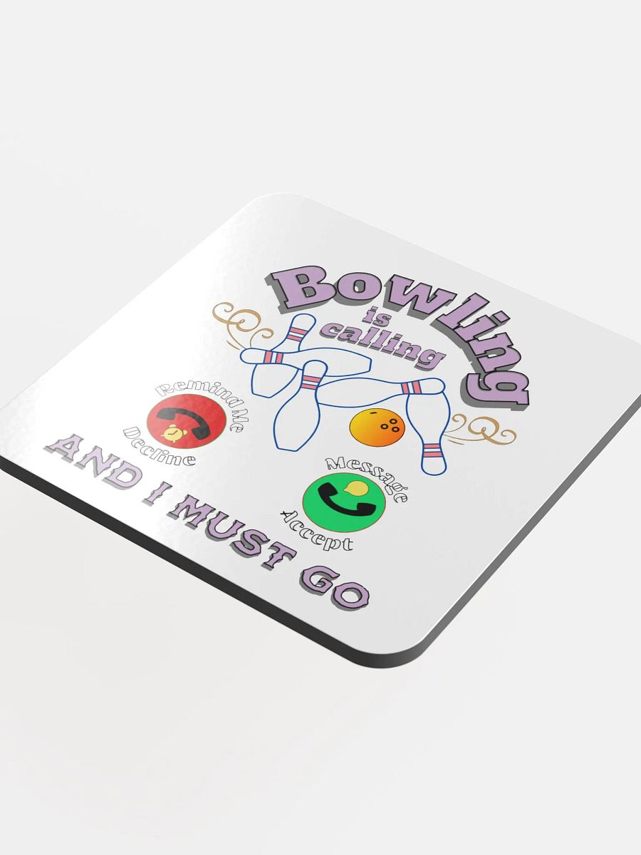 Bowling is Calling Glossed Cork Coaster product image (4)