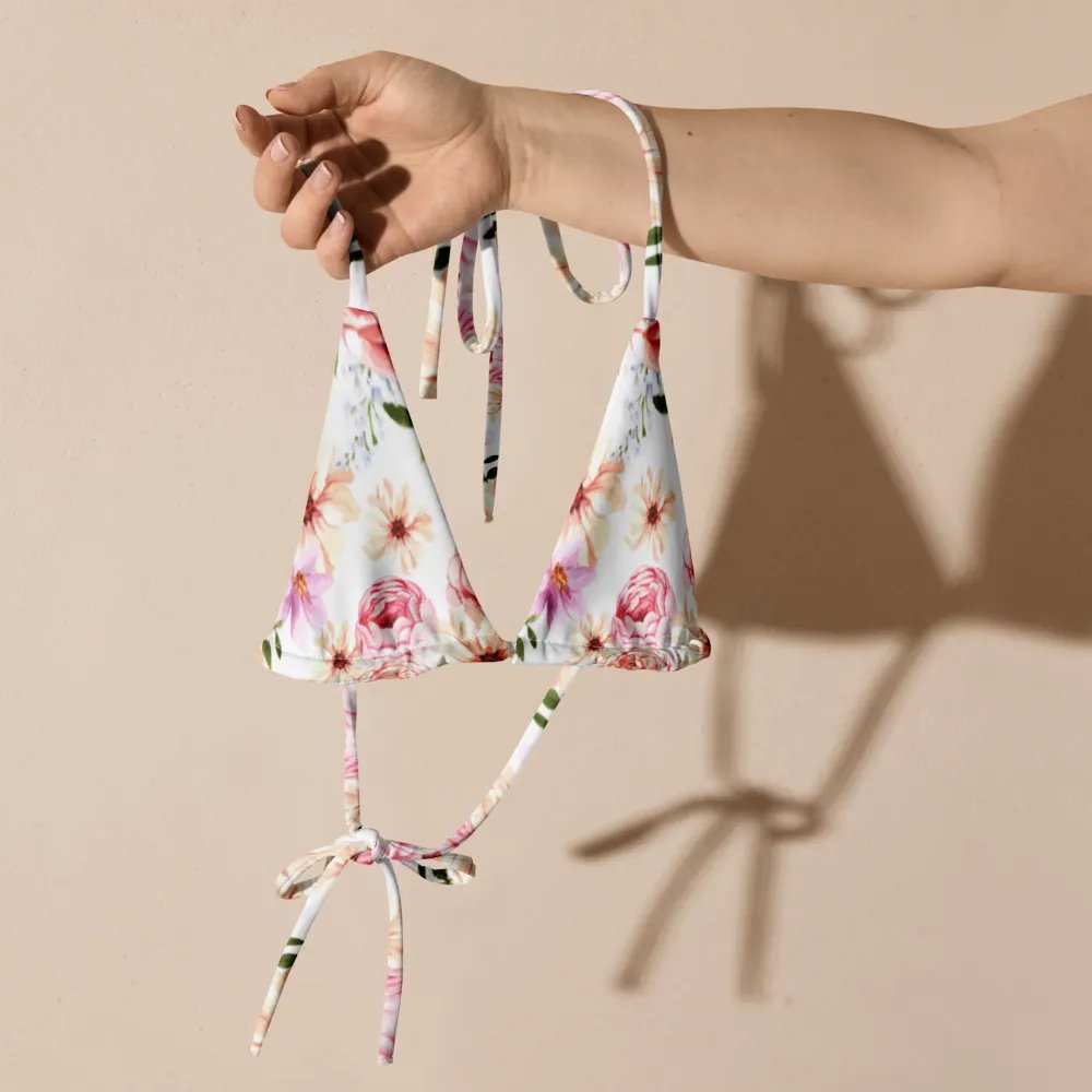 Watercolour Floral Pattern String Bikini Top - v1 product image (5)