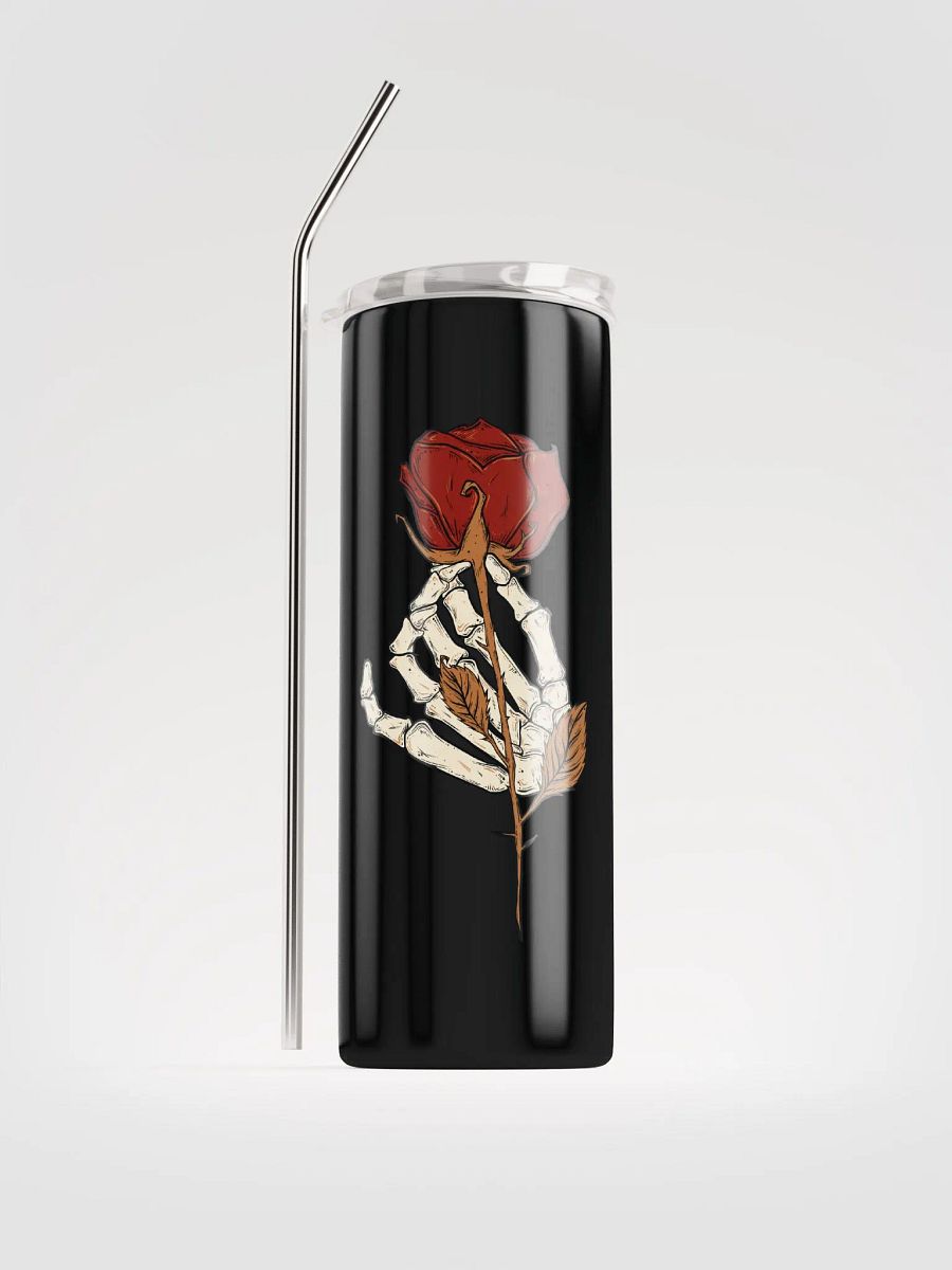 Gothic Romance: Skeleton Hand & Rose Stainless Steel Tumbler for Valentine's product image (1)
