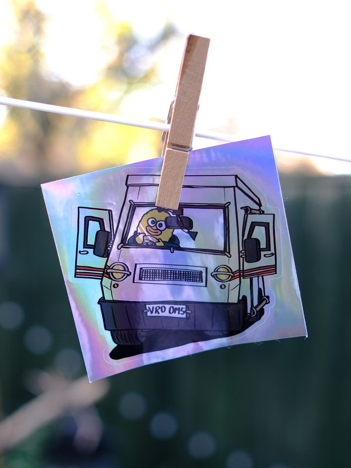 Holographic Wheelie Van sticker! product image (1)