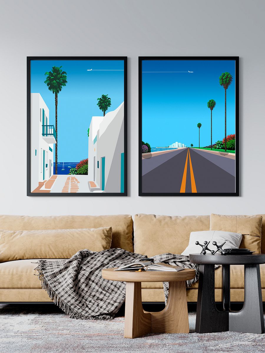 Florida, Miami, USA — City Pop art, retrowave/vaporwave poster, 80s, aesthetic poster, Hiroshi Nagai inspired art, minimalist poster product image (2)