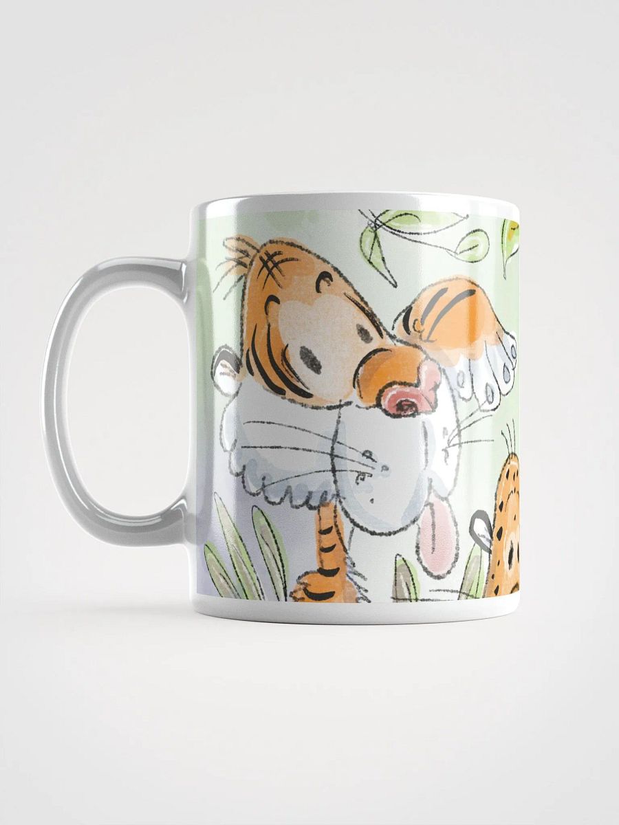 Hand Drawn Tiger Trio White Glossy Mug product image (16)