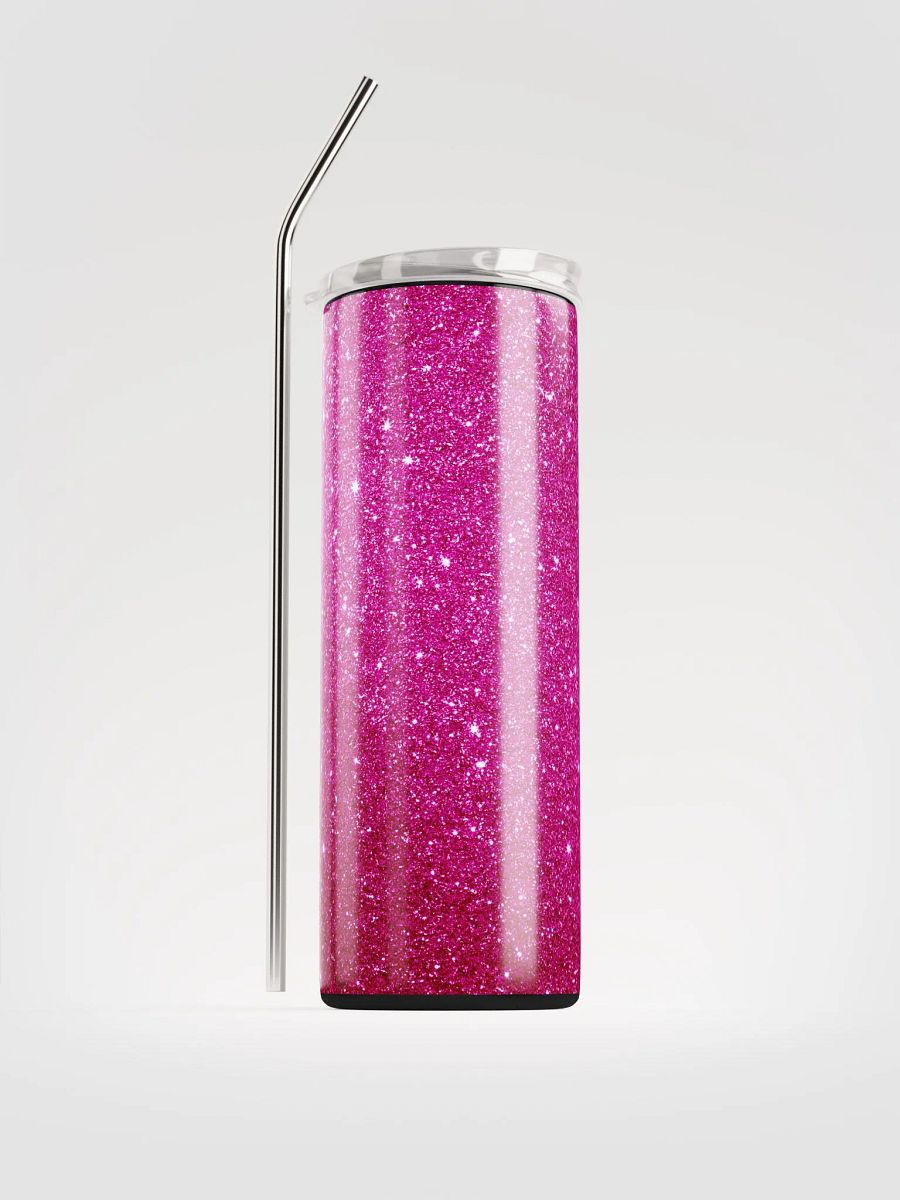 Sparkle in Style with our Glitter Pink Stainless Steel Tumbler | Eco-Friendly 20oz Travel Mug with Reusable Straw product image (1)