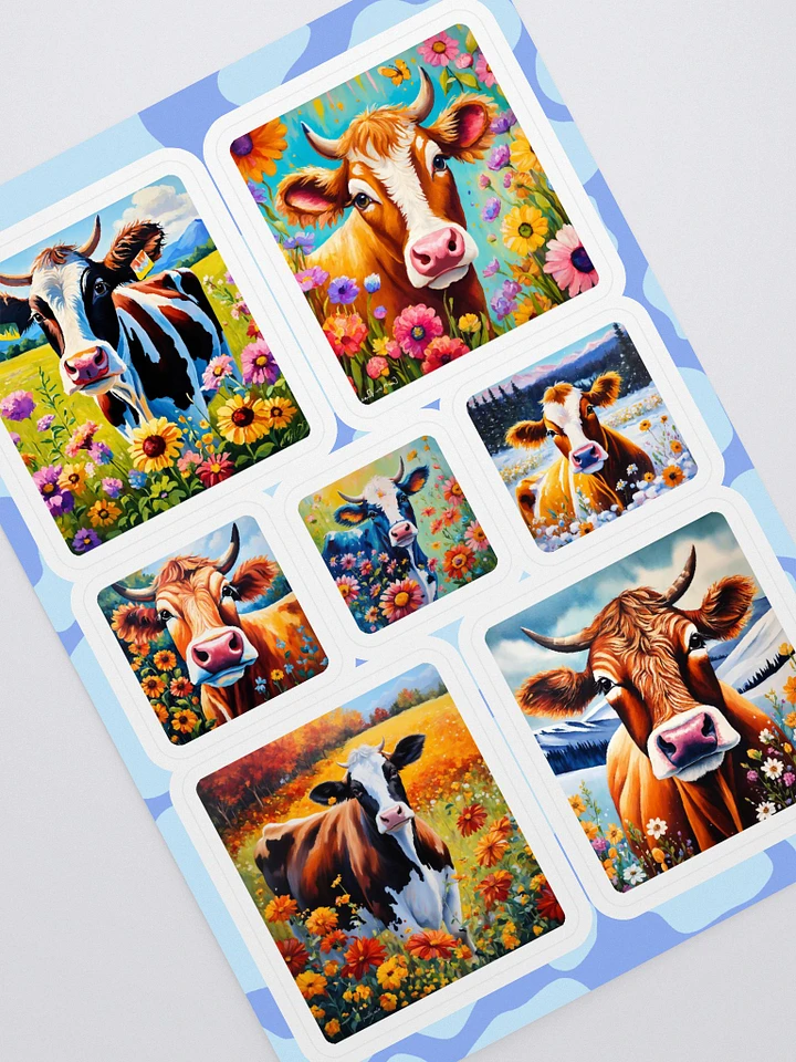 Floral Cows Sticker Sheet product image (1)