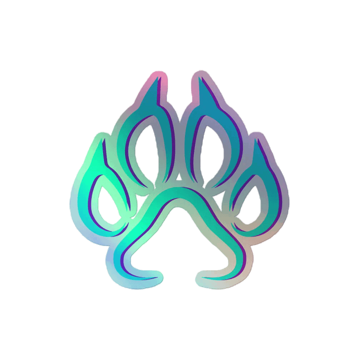 Vibrant SportyTiger Paw Holographic Sticker product image (2)