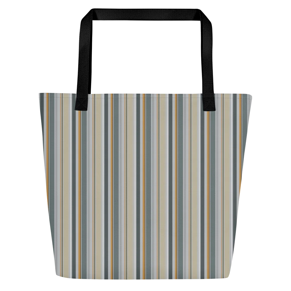 Harvest Stripes Fall Pattern – All-Over Print Large Tote Bag with Pocket product image (4)