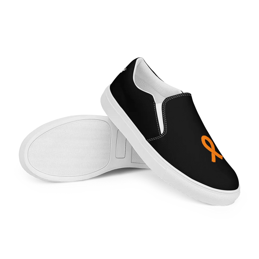 White HApex Gear White Logo - Cancer Awareness Orange Ribbon - Women's Slip-On Canvas Shoes product image (12)
