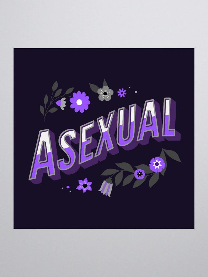 Floral Asexual Sticker (Purple Background) product image (3)