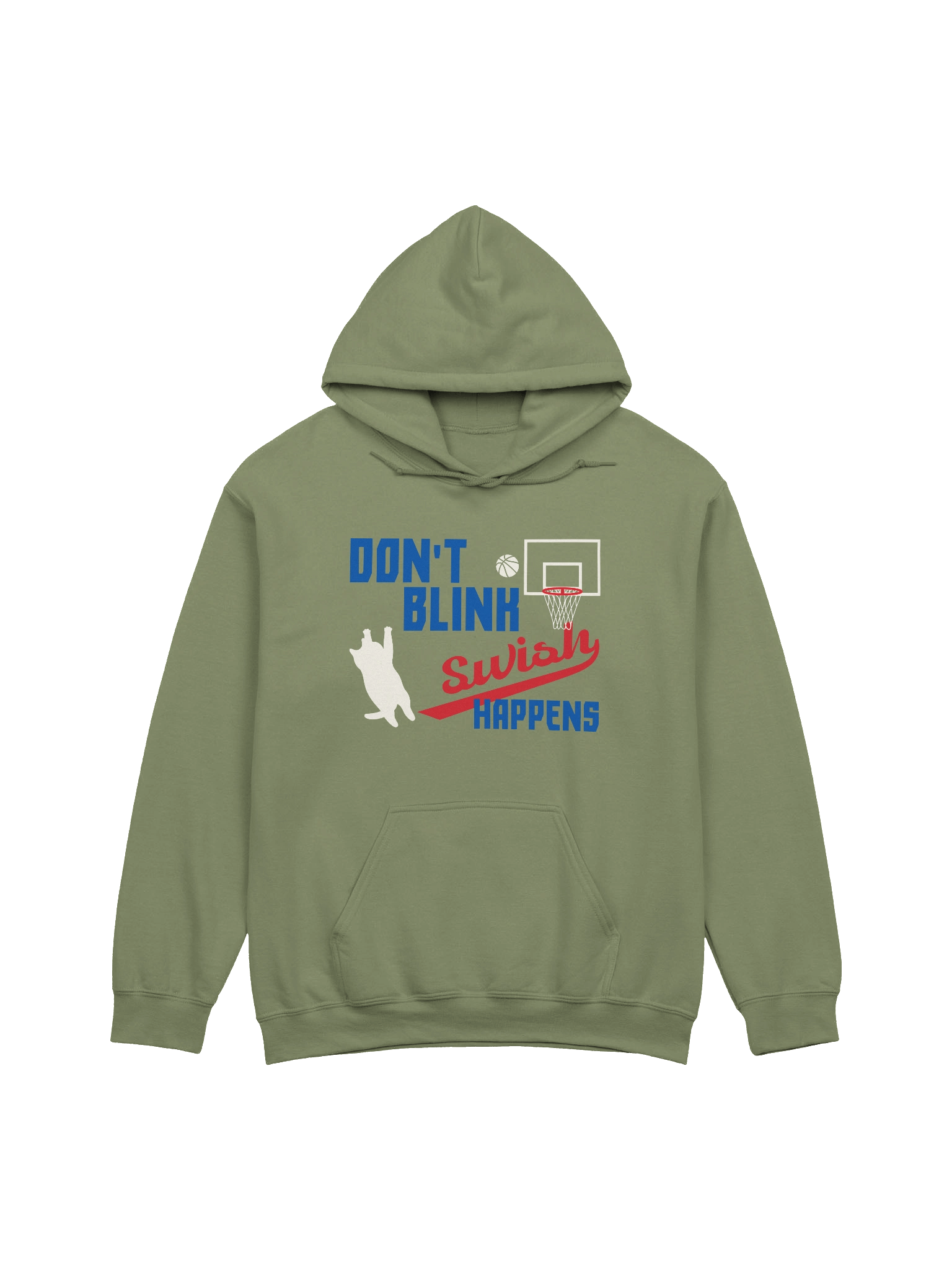 Basketball Cat (DON'T BLINK, Swish HAPPENS) - Unisex Adult Hoodie product image (1)