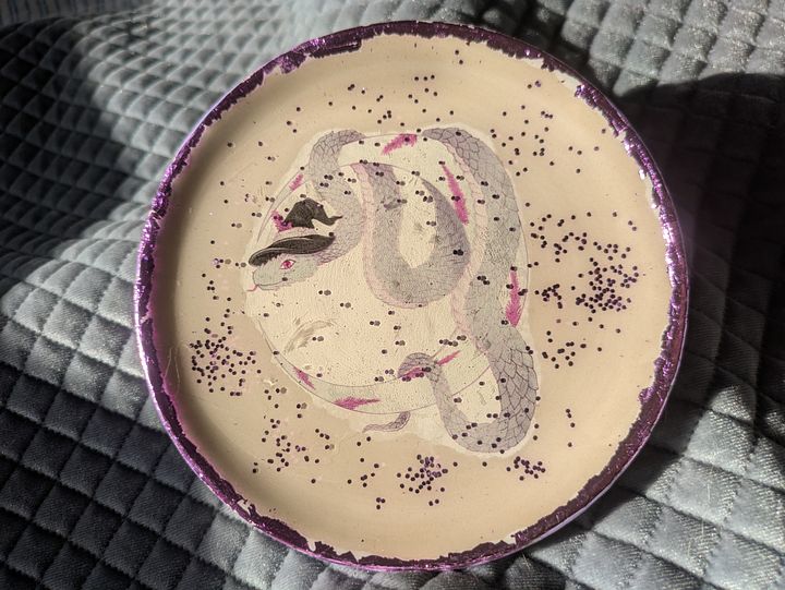 Celestial Snake Gold Leafed Ceramic Trinket Dish product image (2)