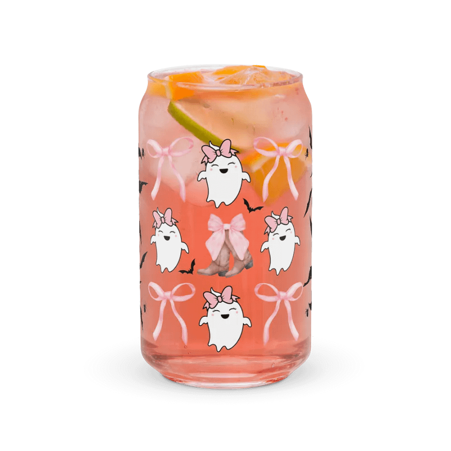 Spooky Ghost Halloween coquette pink bow Glassware Set product image (37)