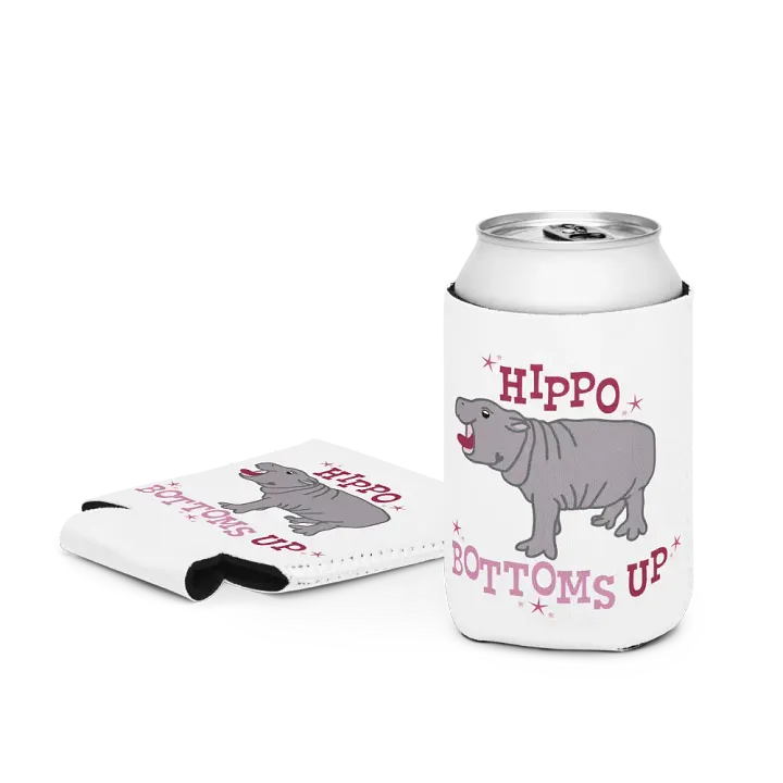 Hippo Bottoms Up Coozie | Moo Deng Inspired Merch product image (2)