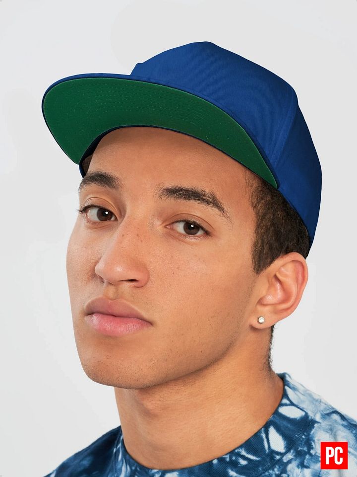 Plain Color Royal Blue Cotton Twill Flat Snapback Cap product image (1)