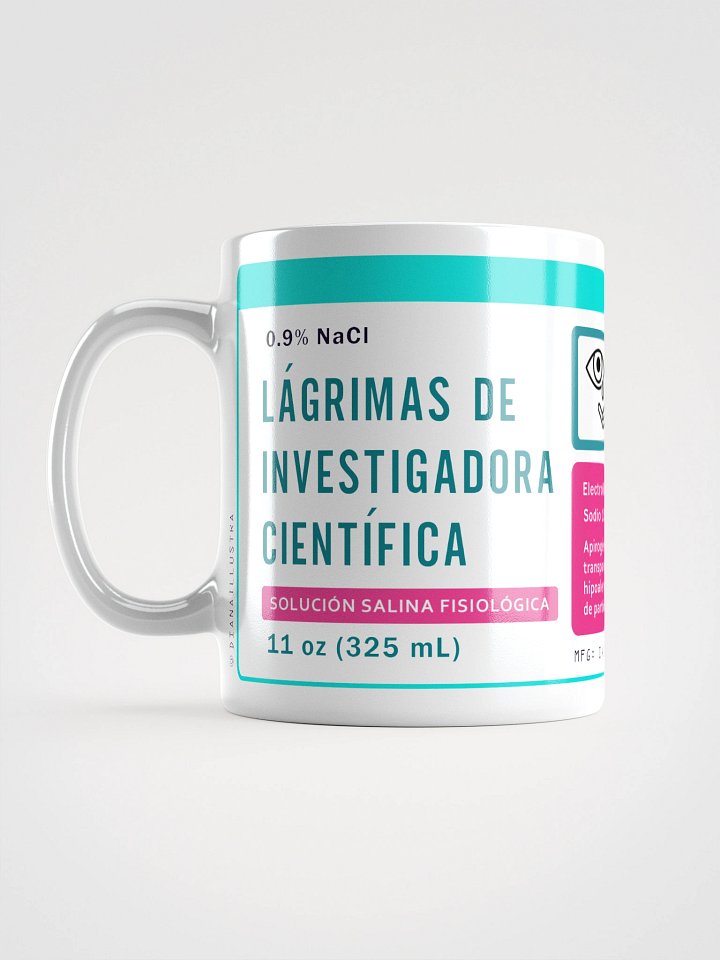 "Lágrimas de investigadora científica" (SPANISH) Ceramic mug product image (1)