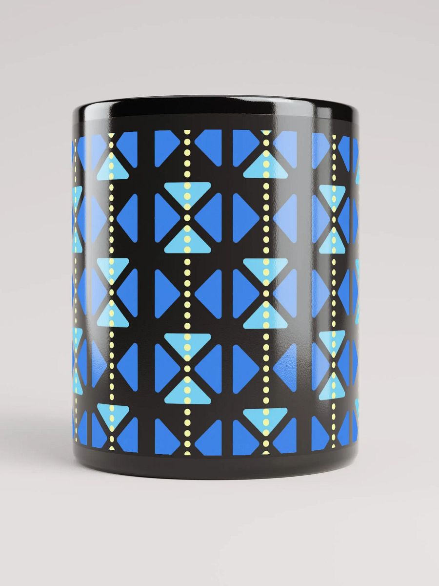 Blue Triangles And Yellow Dotted Lines Black Mug product image (9)
