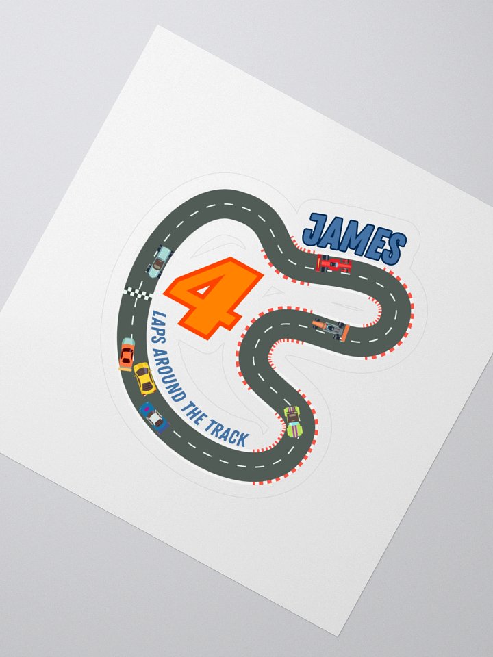4 laps around the track sticker product image (2)