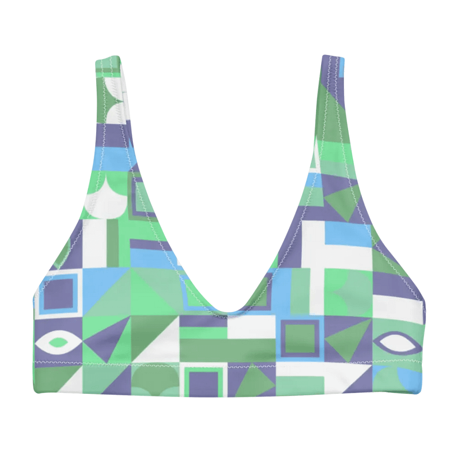 Colorful Vector Patterns Design Padded Bikini Top - v16 product image (3)