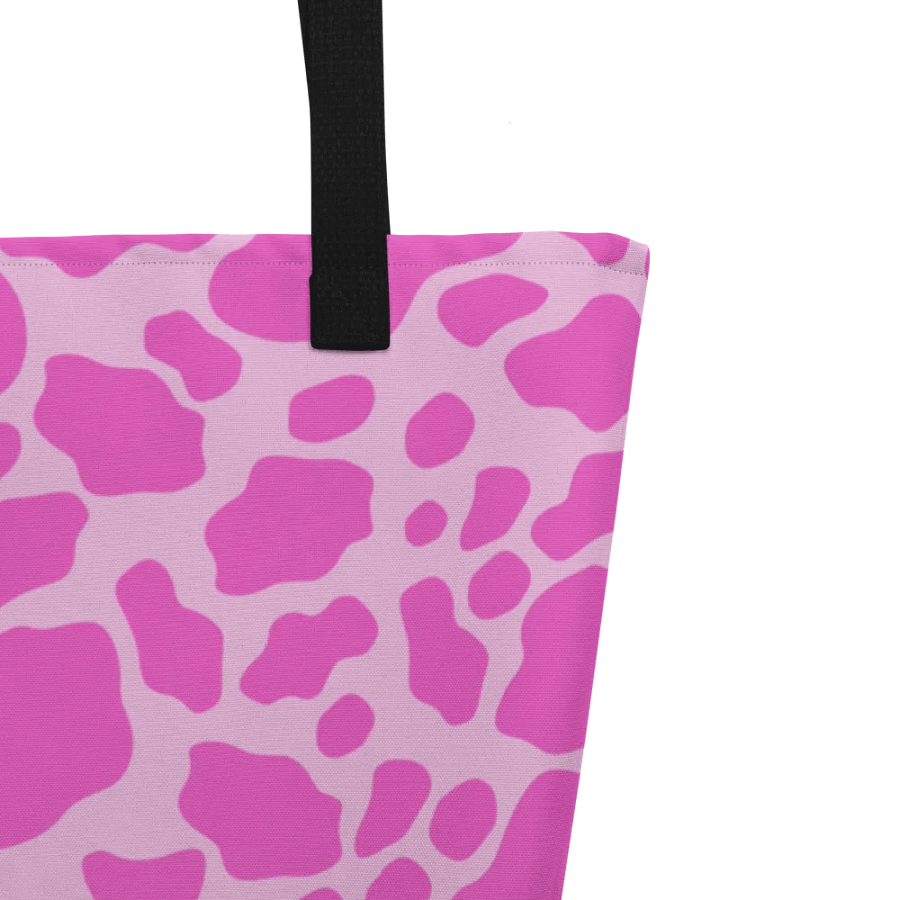 Cow Print Tote bag with Pocket - Pink product image (4)