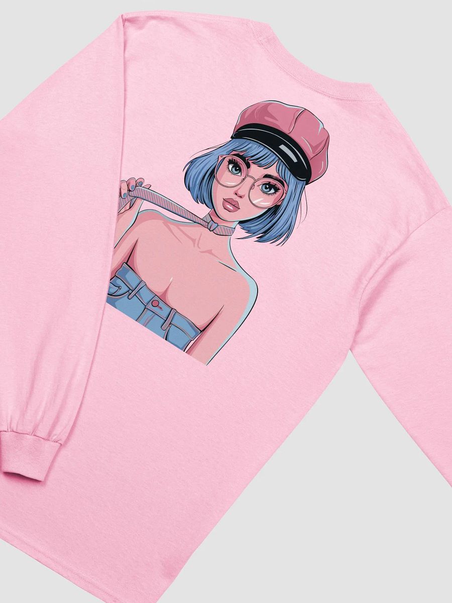 Chic Blue-haired Illustration Long Sleeve Tee product image (1)