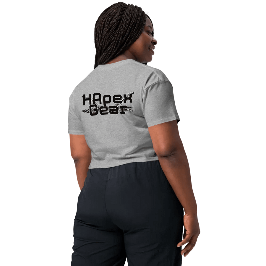 Women's Premium Crop Top - Embroidered - Black HApex Gear White Logo product image (7)
