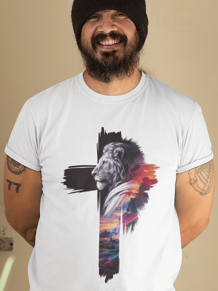 "Faithful Strength" Lion and Cross T-Shirt product image (1)