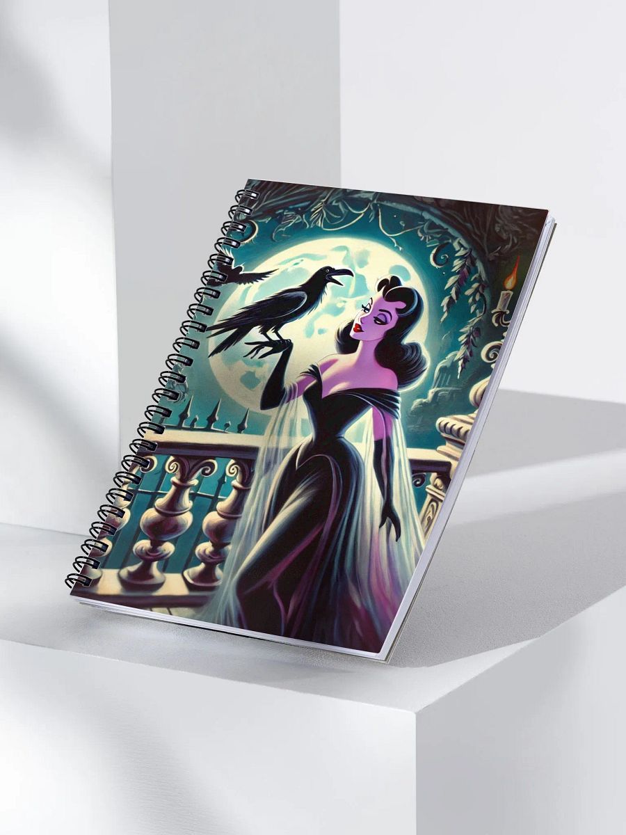 Moonlit Woman and Raven Spiral Notebook product image (3)