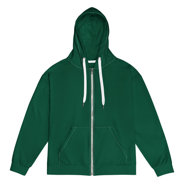 Out of Touch Billionaire Money Green Solid Color Eco Friendly Unisex Zip Hoodie product image (1)