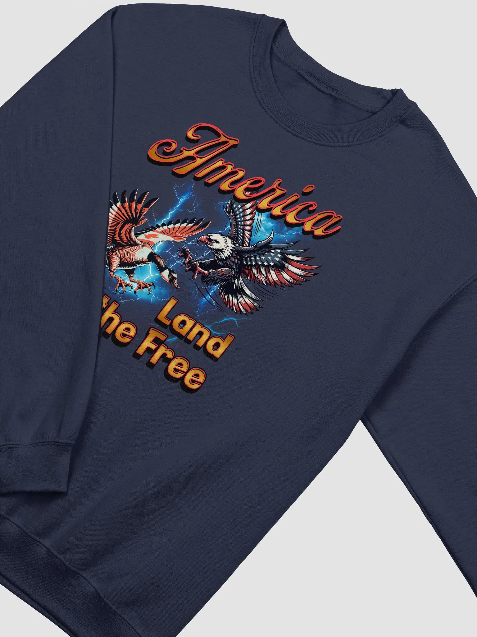 America Land Of The Free Patriotic Crewneck Sweatshirt product image (14)