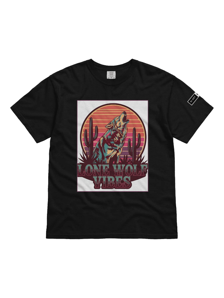 "LONE WOLF VIBES" 100% cotton T-shirt product image (1)