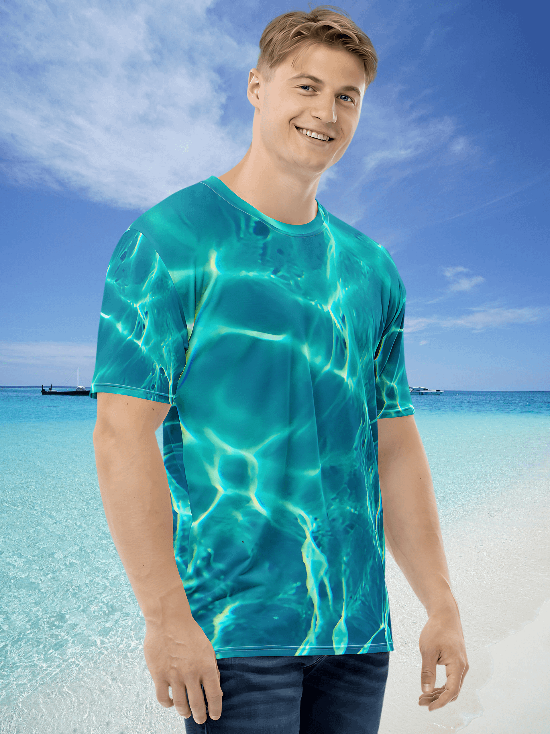 Oceanic Blue All-Over Print T-Shirt product image (2)