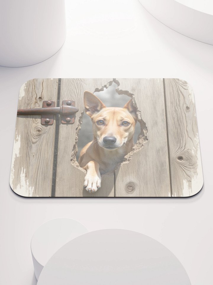 Rustic Wood Fence Peeker Mouse Pad product image (1)