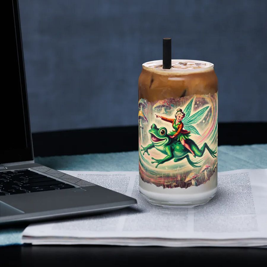 Whimsical Frog Fairy Glass with Optional Lid and Straw product image (33)