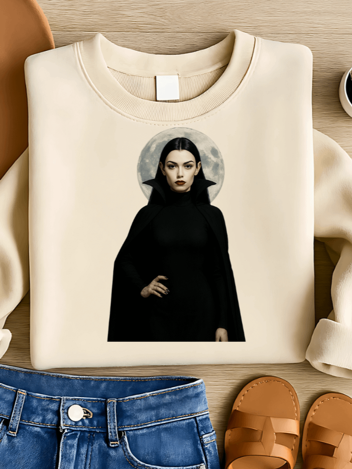 Chic Vampire Lady Sublimation PNG – Glamorous Halloween Clipart for T-Shirts – Dark Beauty & Moonlight Allure – 300 DPI Instant Digital Download product image (1)