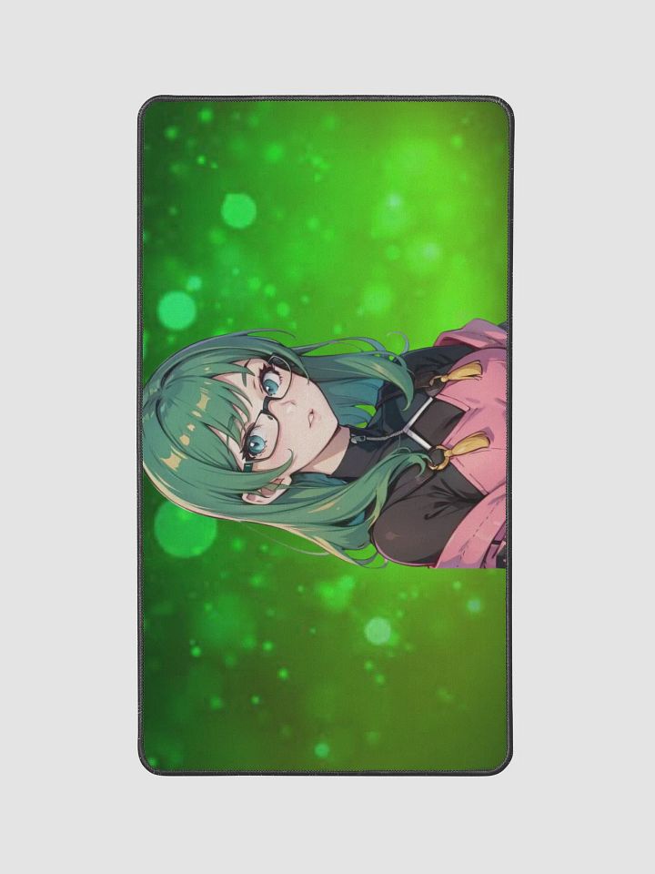 (Green WAIFU) K Desk Mat 12" x 22" product image (1)