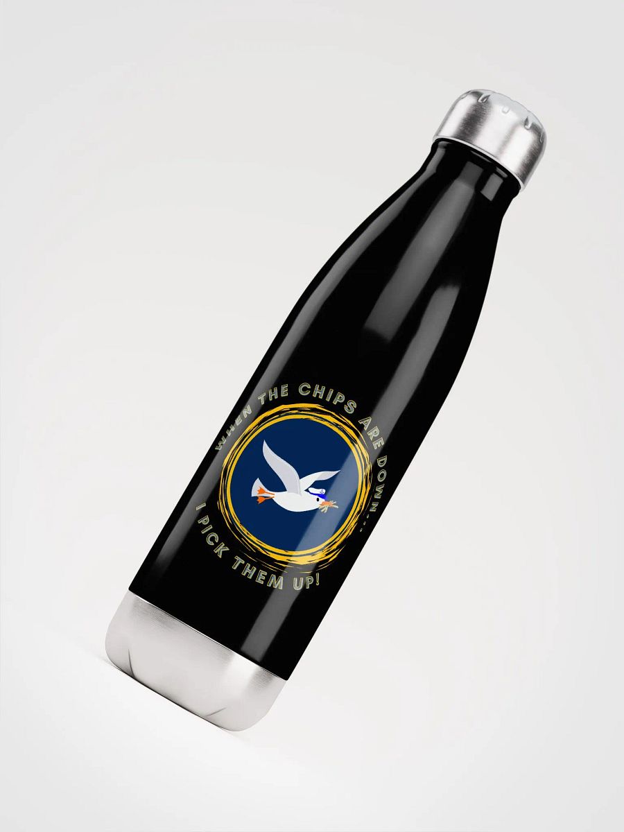 When the Chips are Down I Pick Them Up! Black Water Bottle product image (4)