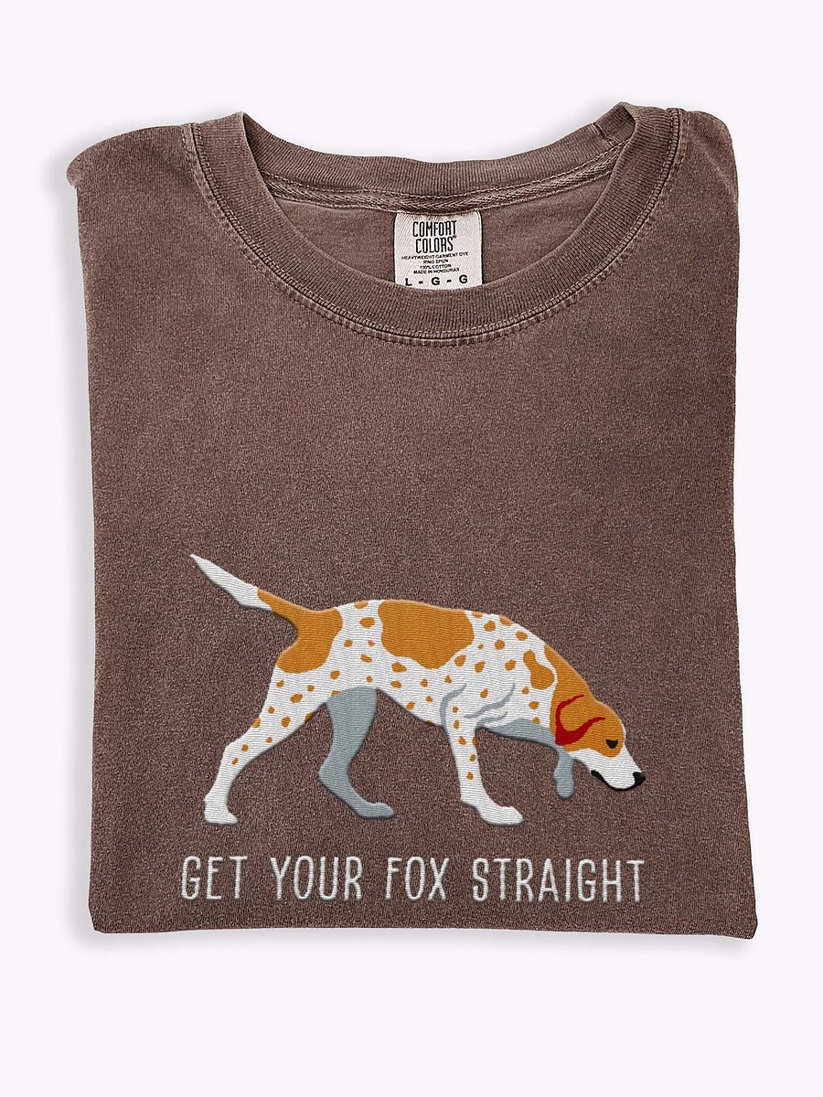 Get Your Fox Straight T-Shirt(Embroidered) of an American Foxhound(Tan & White) product image (1)