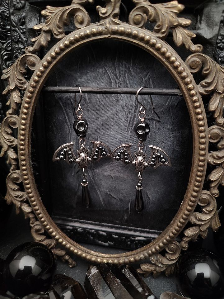 Earrings Bats - Hematite Shadows product image (2)