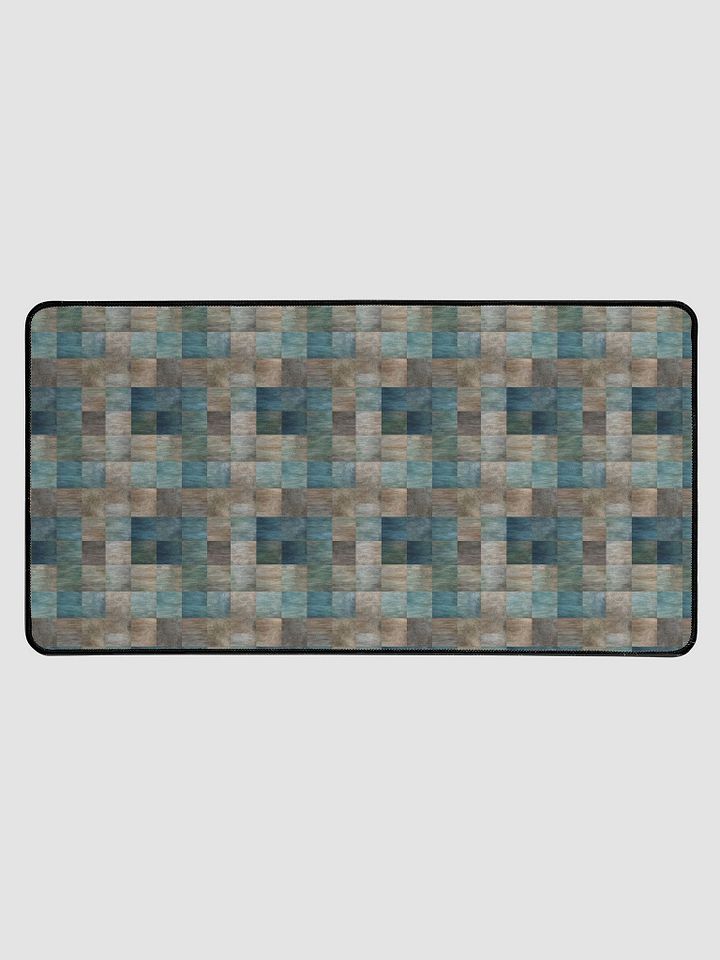 Desk Mat (31.5x15.5 inches) - Checkered Pattern in Blues, Greens, and Browns product image (1)