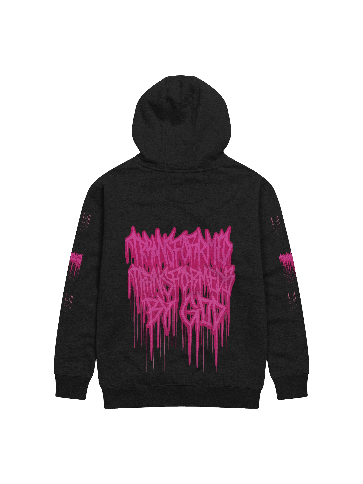 Transformed by God™ Graffiti Hoodie — Neon Fuchsia (Unisex) product image (3)