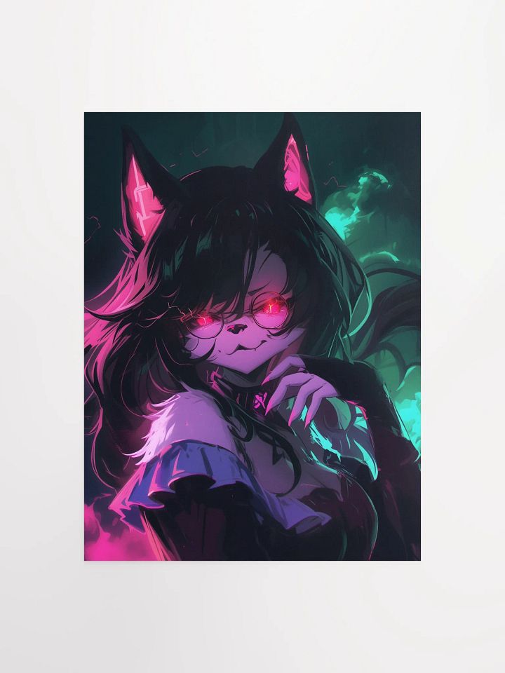 Mystical Catgirl Neon Poster product image (1)