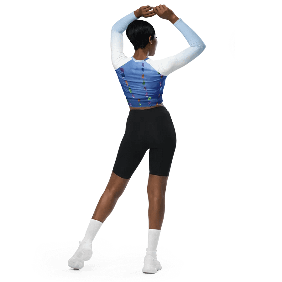 Papel Picado Long Sleeved Jersey Crop Top product image (5)