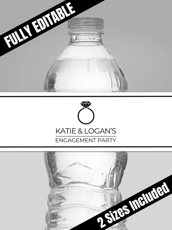 Wedding / Engagement Party Water Bottle Wrappers product image (1)