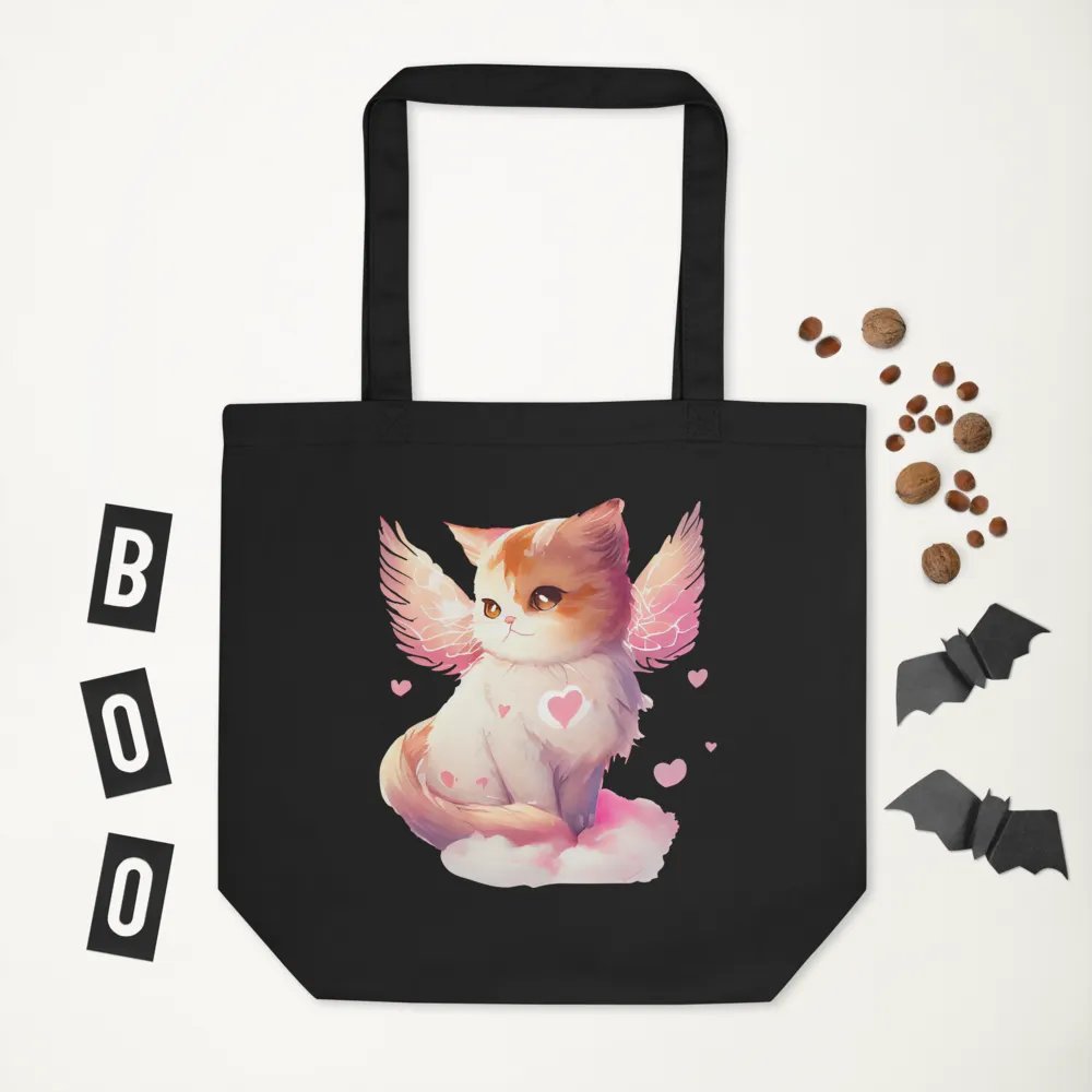 Whimsical Kitten Angels Organic Tote Bag product image (5)