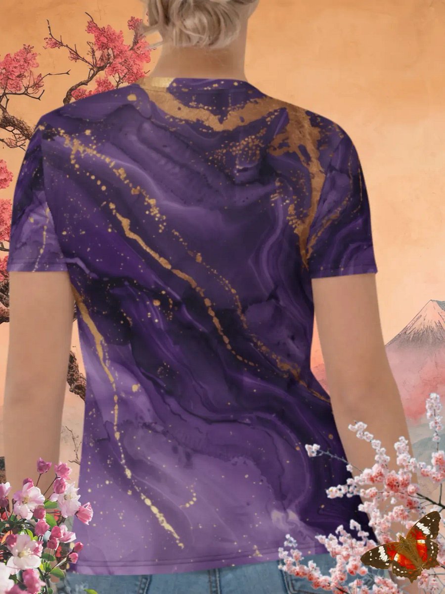 Lavender Marble Print T-Shirt product image (4)