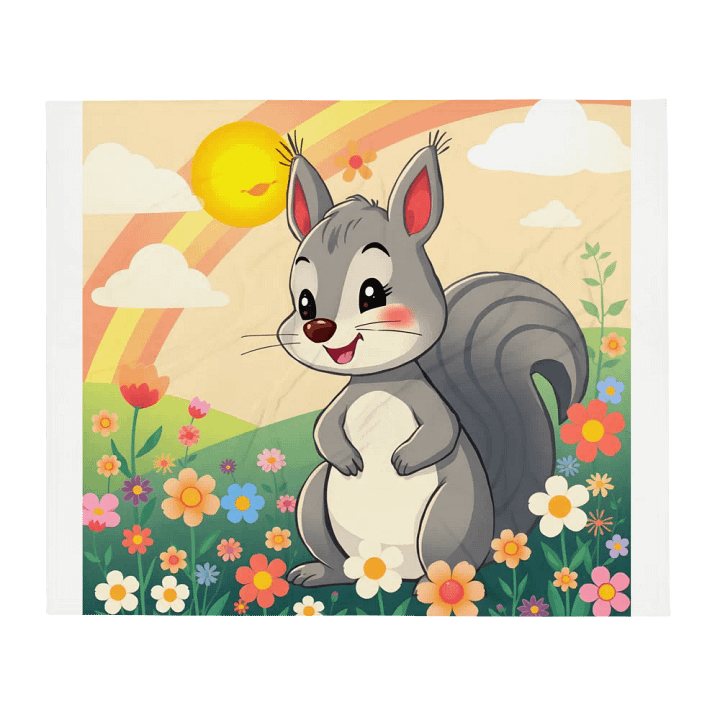 Rainbow Squirrel Throw Blanket product image (2)